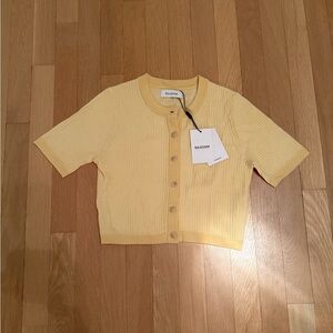 Naadam women’s croppedYellow Cardigan